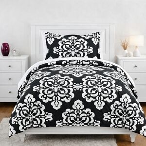 Pottery Barn Teen Ikat Medallion Duvet Cover Twin NWT 100% Cotton Black White